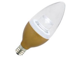 LED Bullet (B11) Chandelier Bulb Brass Candelabra (E12) 120V 180