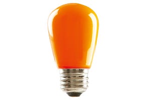 LED Sign S-Type S14 Lamp Orange 1.4W 120V Medium (E26) Dimmable