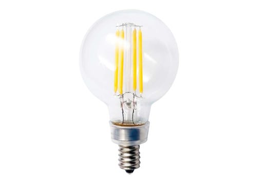 LED Globe (G16.5) Filament Bulb Clear Candelabra (E12) 120V 350