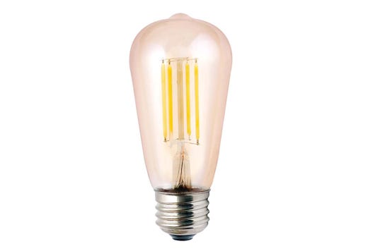 LED S19 Shape Filament Bulb Amber Medium (E26) 120V 400 Lumen lighting product image