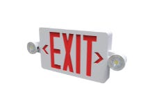 xEvade LED Exit Sign & Emergency Unit Combo Red Lettering White