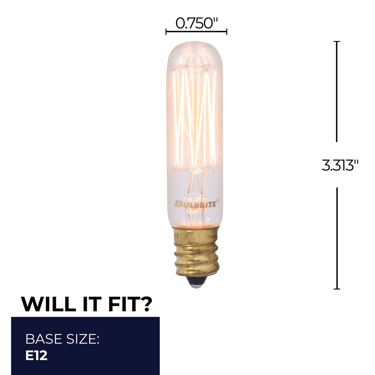 Bulbrite 25W Dimmable Antique Nostalgic Thread Filament T6 E12 Candelabra BaseIncandescent Bulb, 4-Pack
