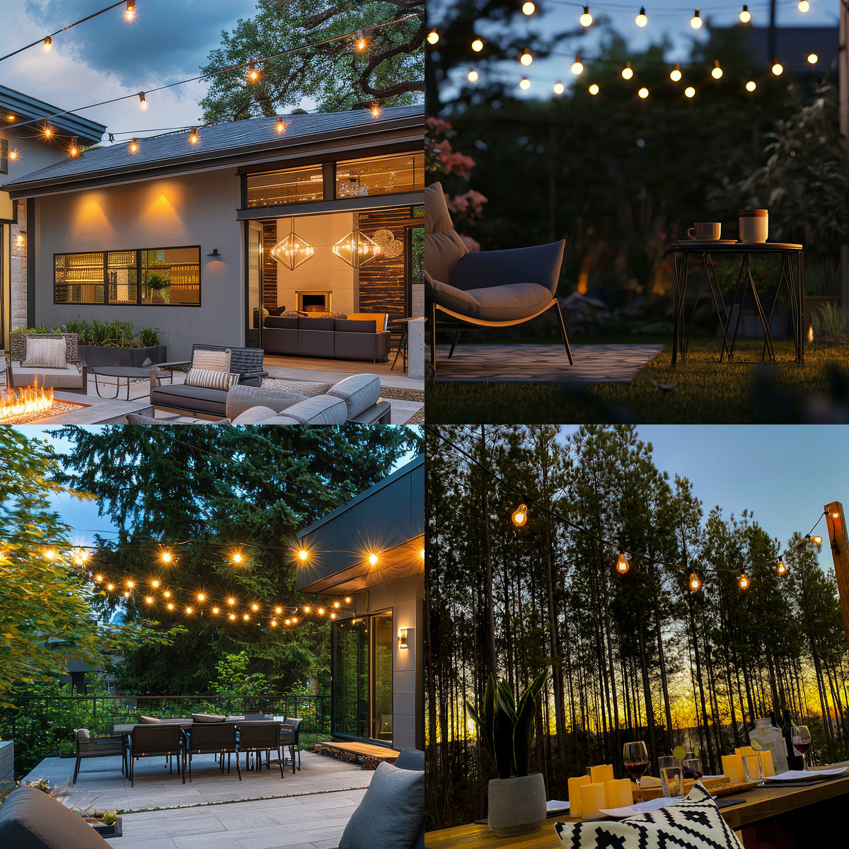 Bulbrite 14-Foot String Light Kit with Clear Shatter Resistant Globe G16 LED Light Bulbs, 2-Pack