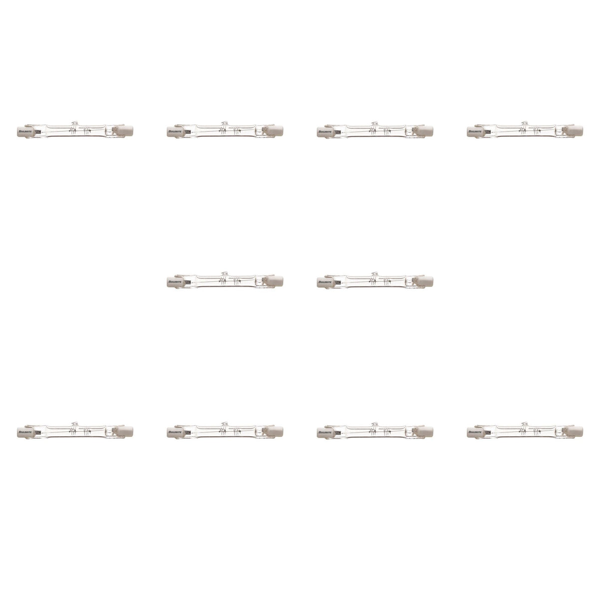Bulbrite Halogen Pack of (10) Dimmable 120-Volt T3 Mini with Double Ended (RSC) Base, 250 Watt, 2900K (Soft White Light)