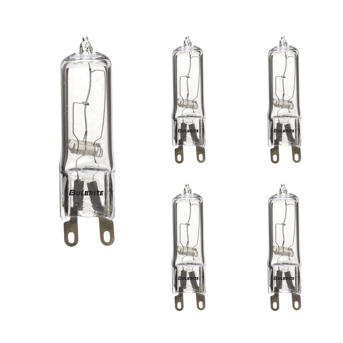Bulbrite Pack of (5) 25 Watt Dimmable Clear T4 Bi-Pin (G9) Halogen Bulb