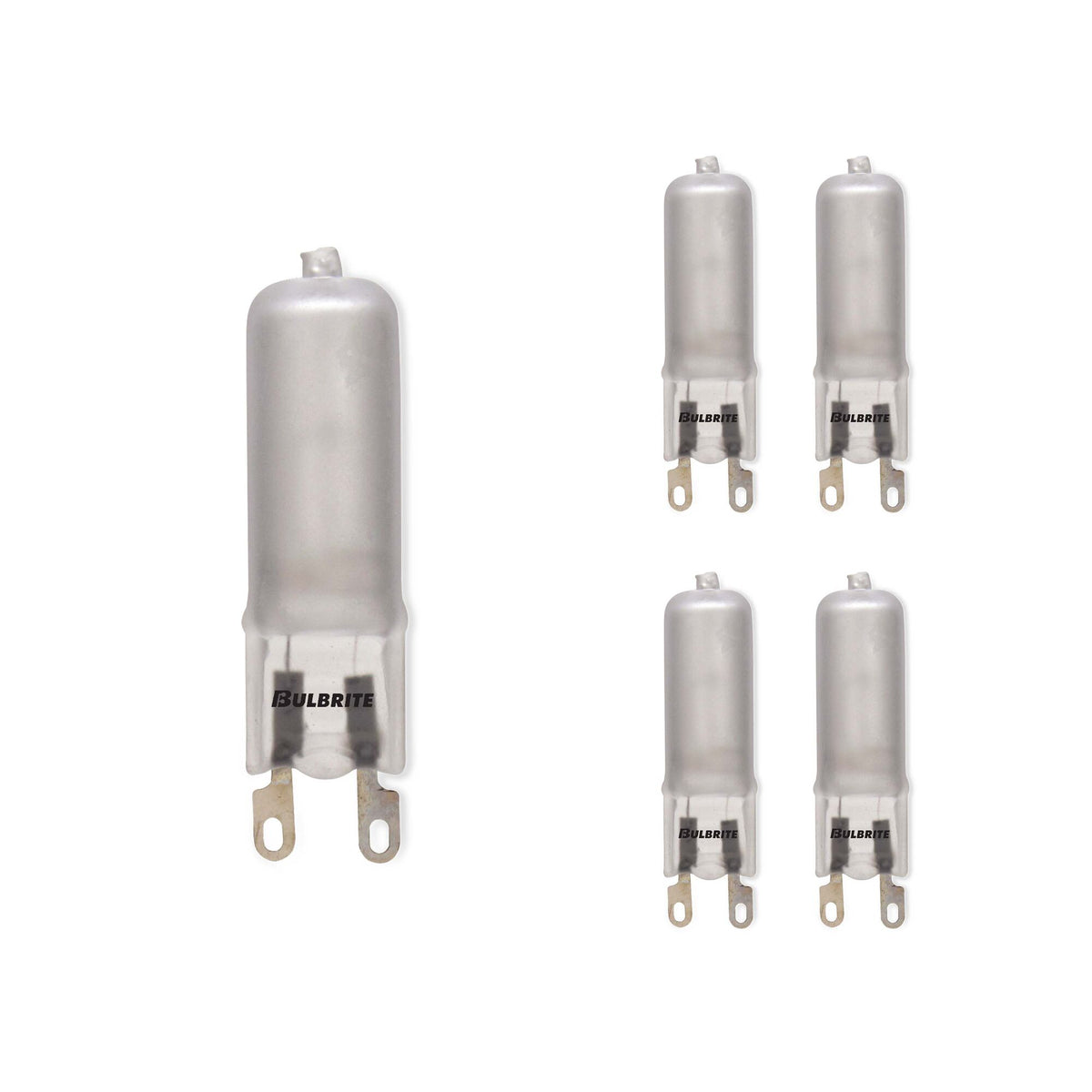 Bulbrite Mini Halogen T4 Bi-Pin Base (G9) Light Bulb, 40 Watt, Frost 120V, 5 Pack