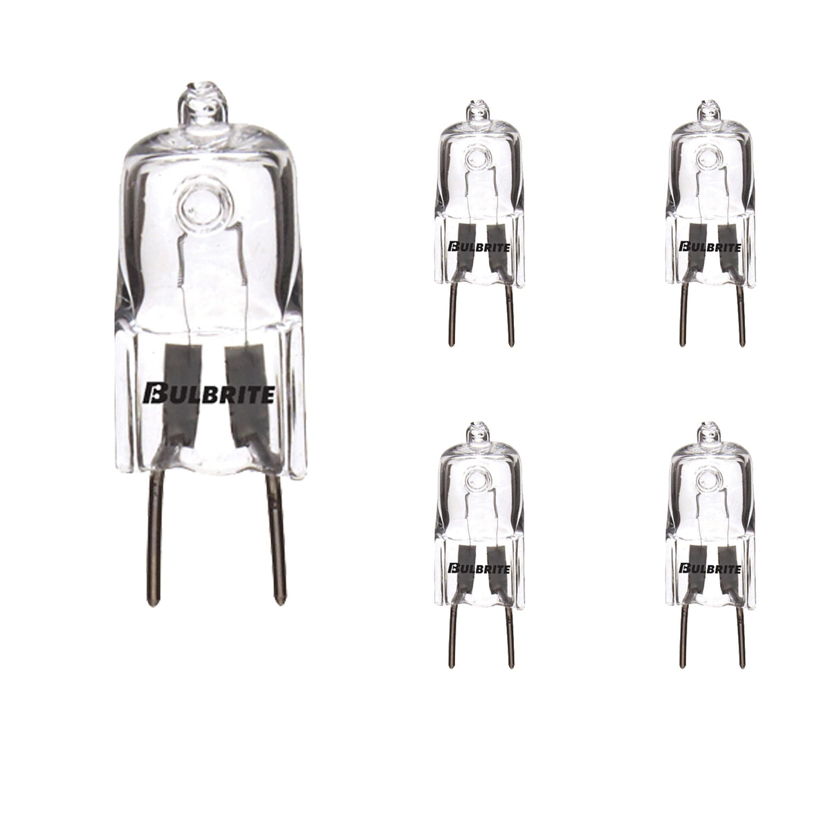 Bulbrite Pack of (5) 50 Watt Dimmable Clear T4 Bi-Pin (GY8) Halogen Bulb