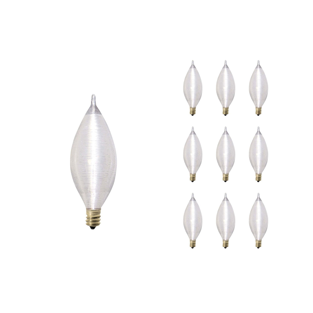 Bulbrite Incandescent C11 Candelabra Screw Base (E12) Light Bulb, 40 Watt, Satin, 10 Pack