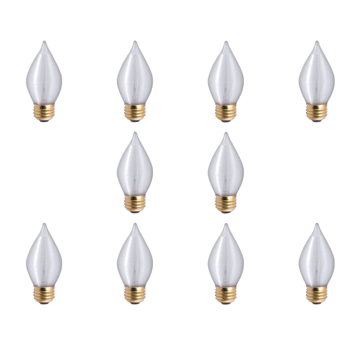 Bulbrite Spunlite Pack of (10) Dimmable 25 Watt C15 Specialty Incandescent Light Bulbs with Satin Finish and Medium (E26) Screw Base