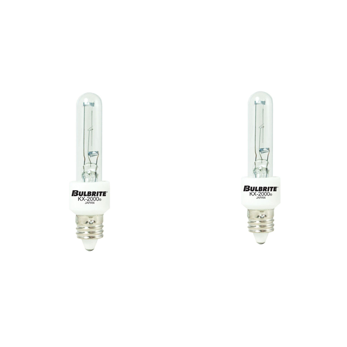 Bulbrite KX Dimmable T3Mini-Candelabra Screw Base (E11) Light Bulb, 560 Lumens, 2700K, 40 Watt, Clear, 2-Pack