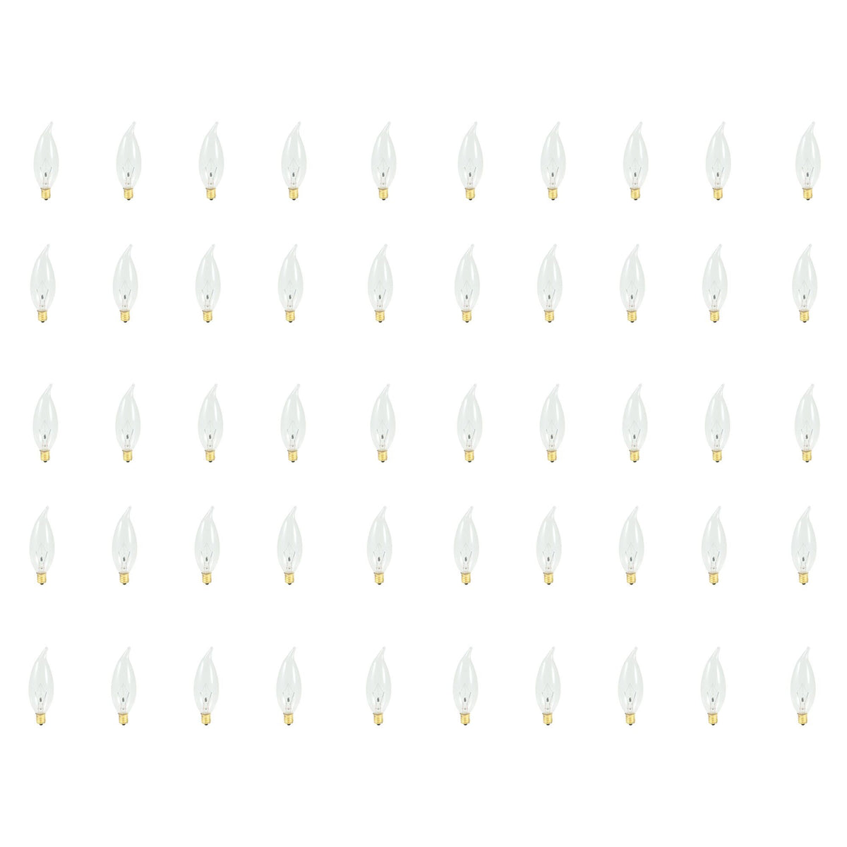 25W CA10 FLAME CLEAR E12 120V-50PK