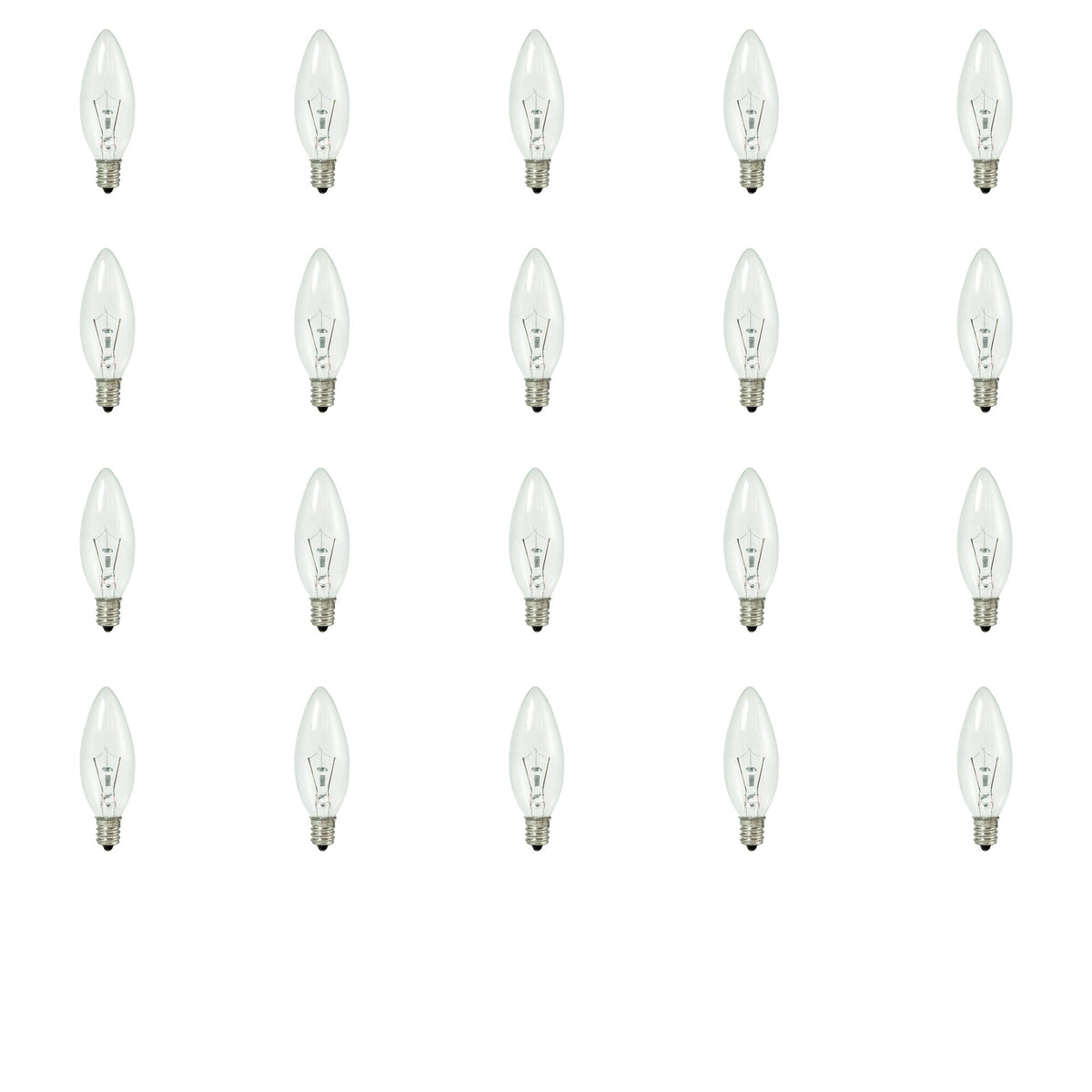 25W B8 KRYPTON TORPEDO CLEAR 25MM E12 120V-20PK