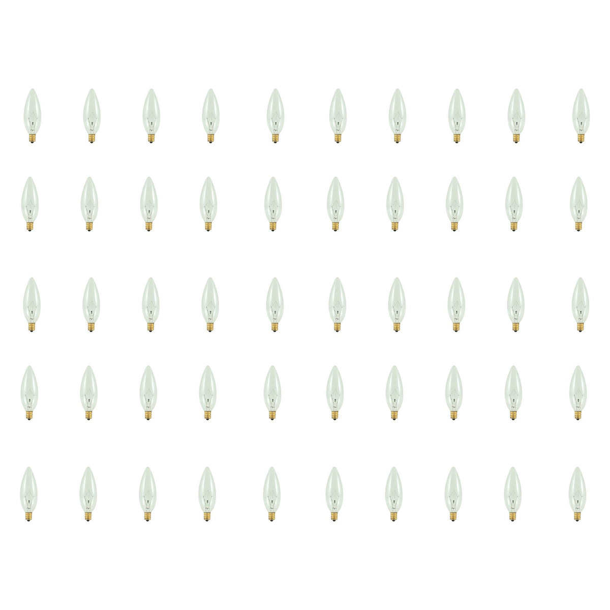 Bulbrite Pack of (50) Incandescent B10 Candelabra Screw Base (E12) Light Bulb, 40 Watt, Clear