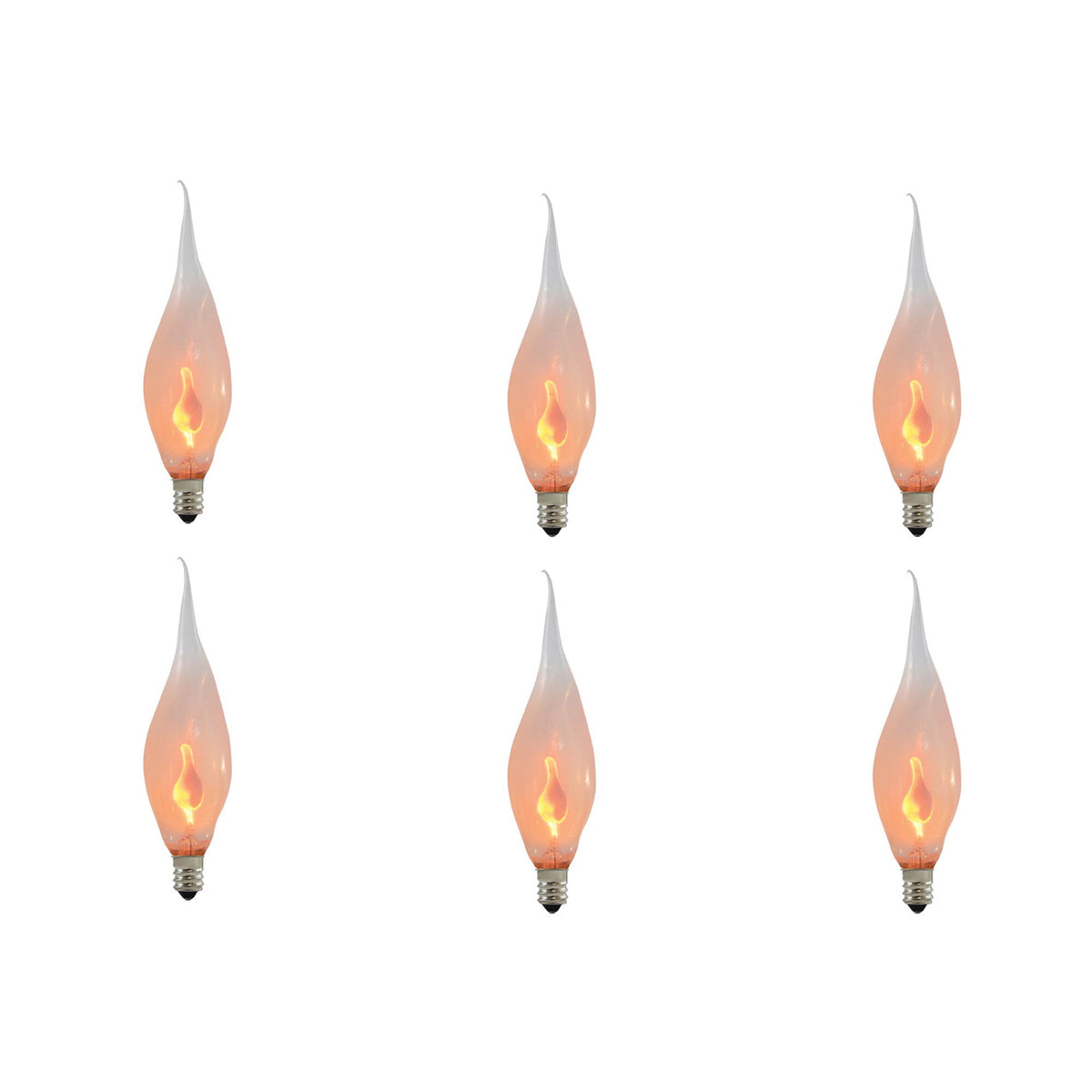 Bulbrite Incandescent CA5 Candelabra Screw Base (E12) Light Bulb, 3 Watt, Silicone Flame Shaped