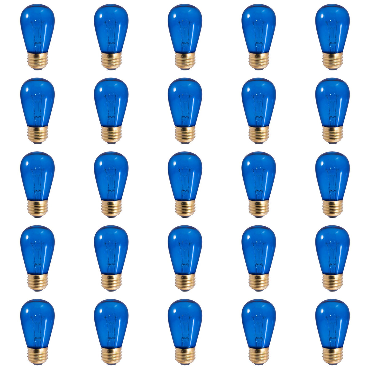 11W S14 SIGN TRANSPARENT BLUE E26 130V-25PK