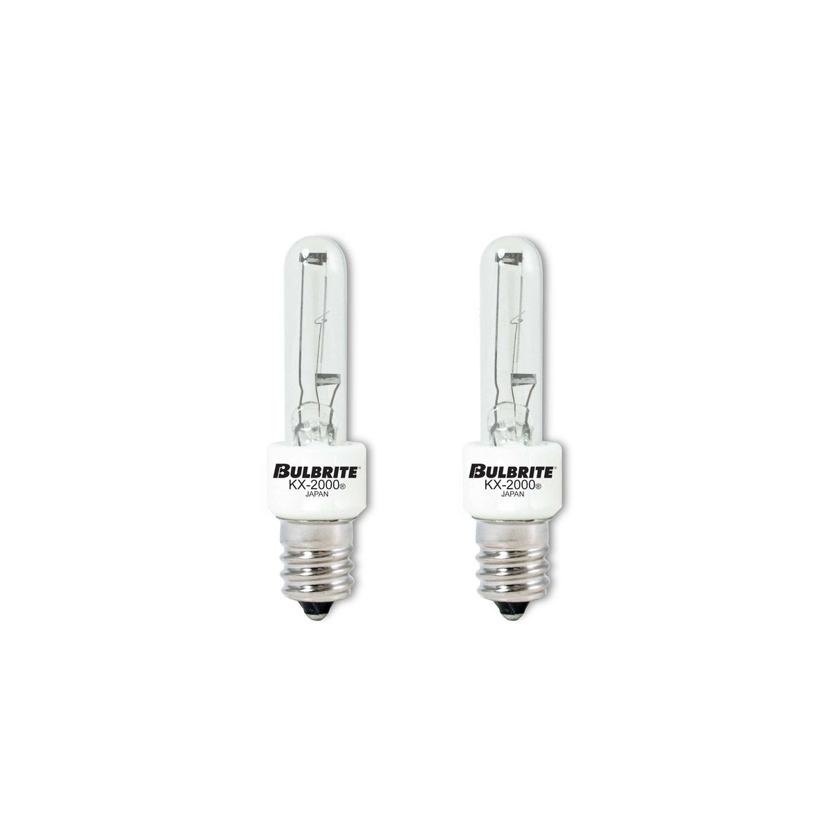 Bulbrite 20W T3 Bulbs with Candelabra Screw Base (E12) Light Bulb, 2-Pack, Clear, 2700K
