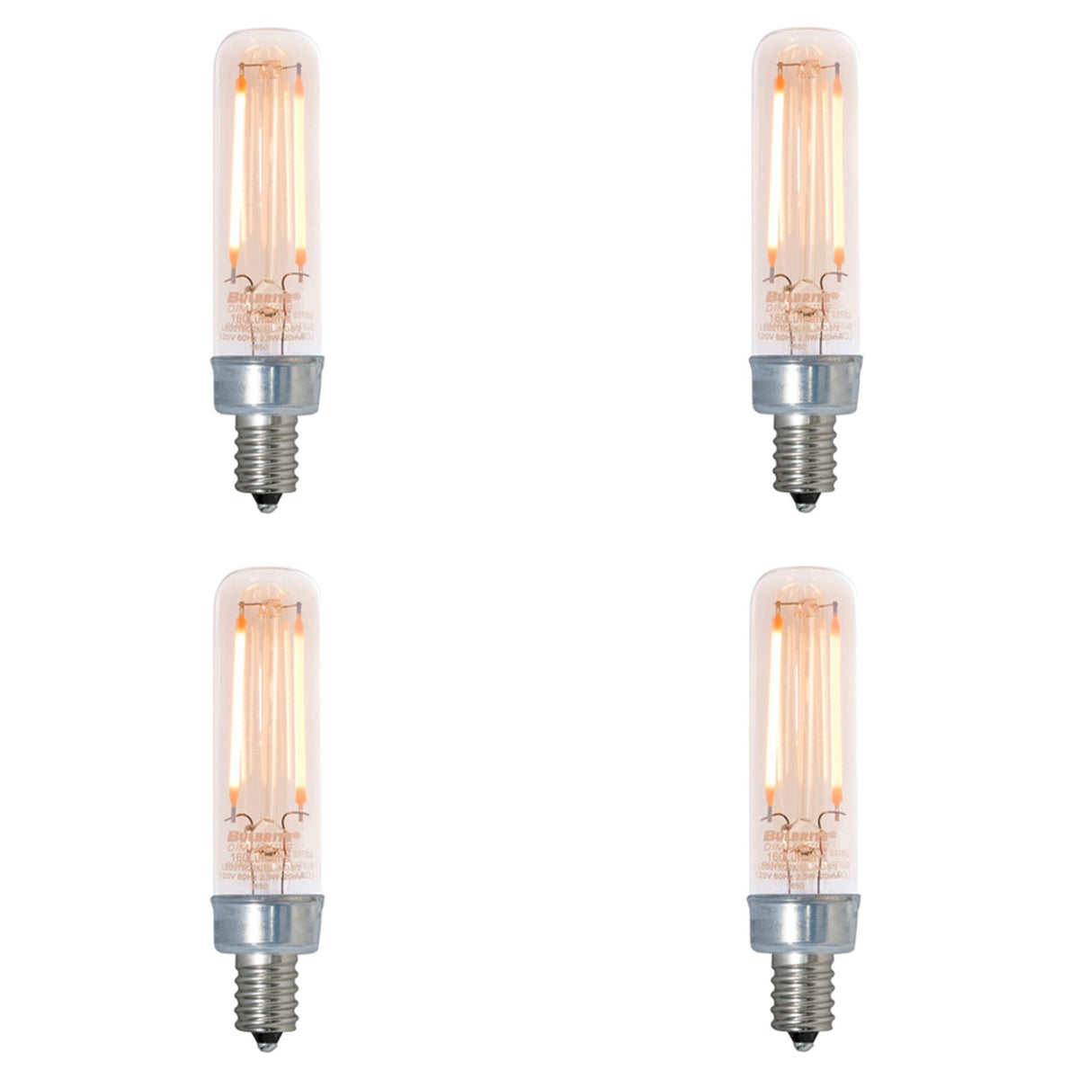 Bulbrite LED Filament T6 Nostalgic Thread Edison Light Bulb, 25 Watt Equivalent, 2100K, Antique, 4 Piece
