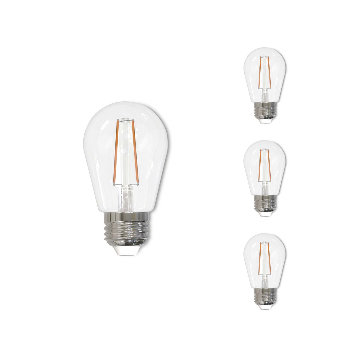 Bulbrite LED Filament S14 Dimmable Medium Screw Base (E26) Light Bulb 11 Watt Equivalent 2700K, Clear 4-Pack
