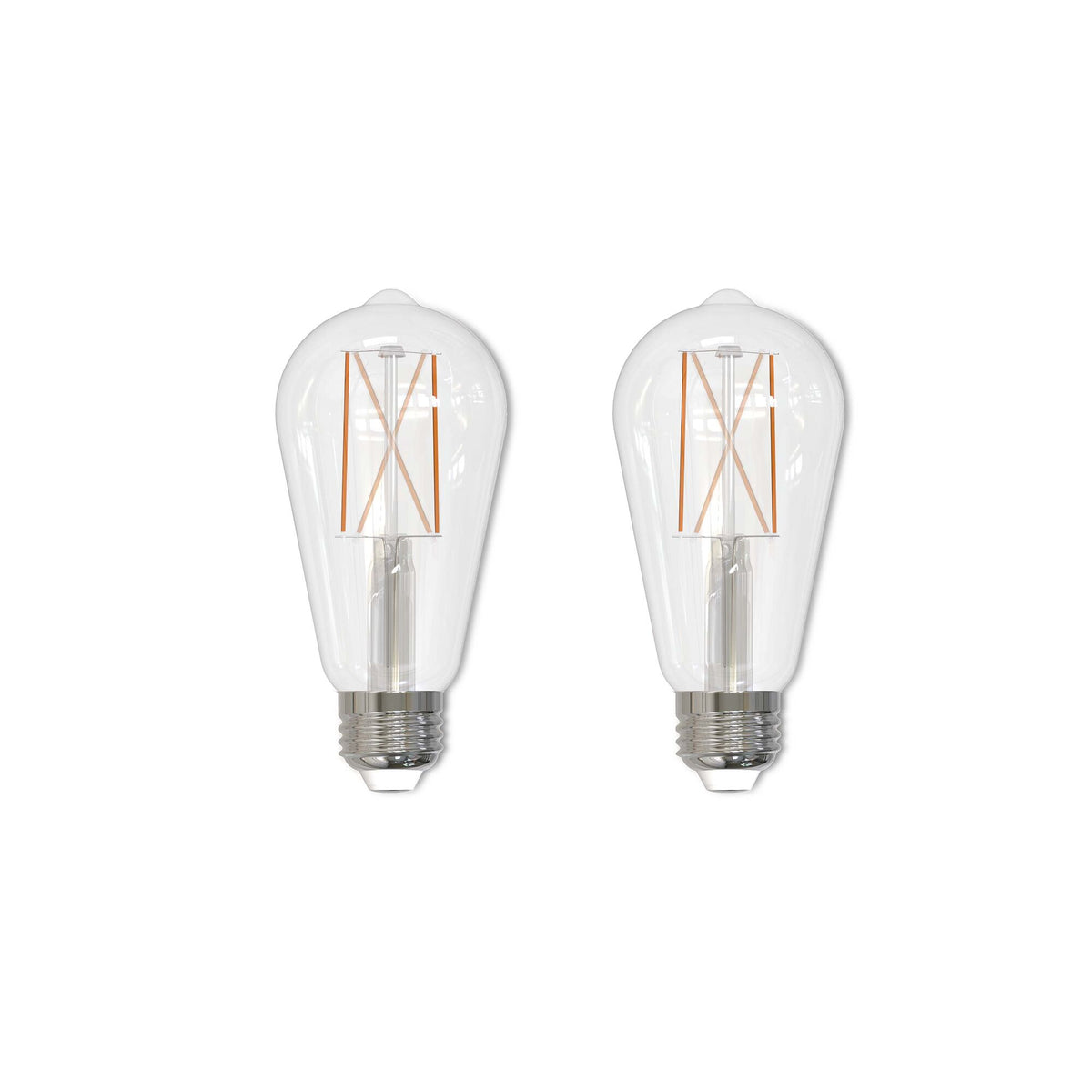 Bulbrite Pack of (2) 8.5 Watt Dimmable Clear Filament ST18 Medium (E26) LED Bulb - 850 Lumens, 3000K, and 90 CRI