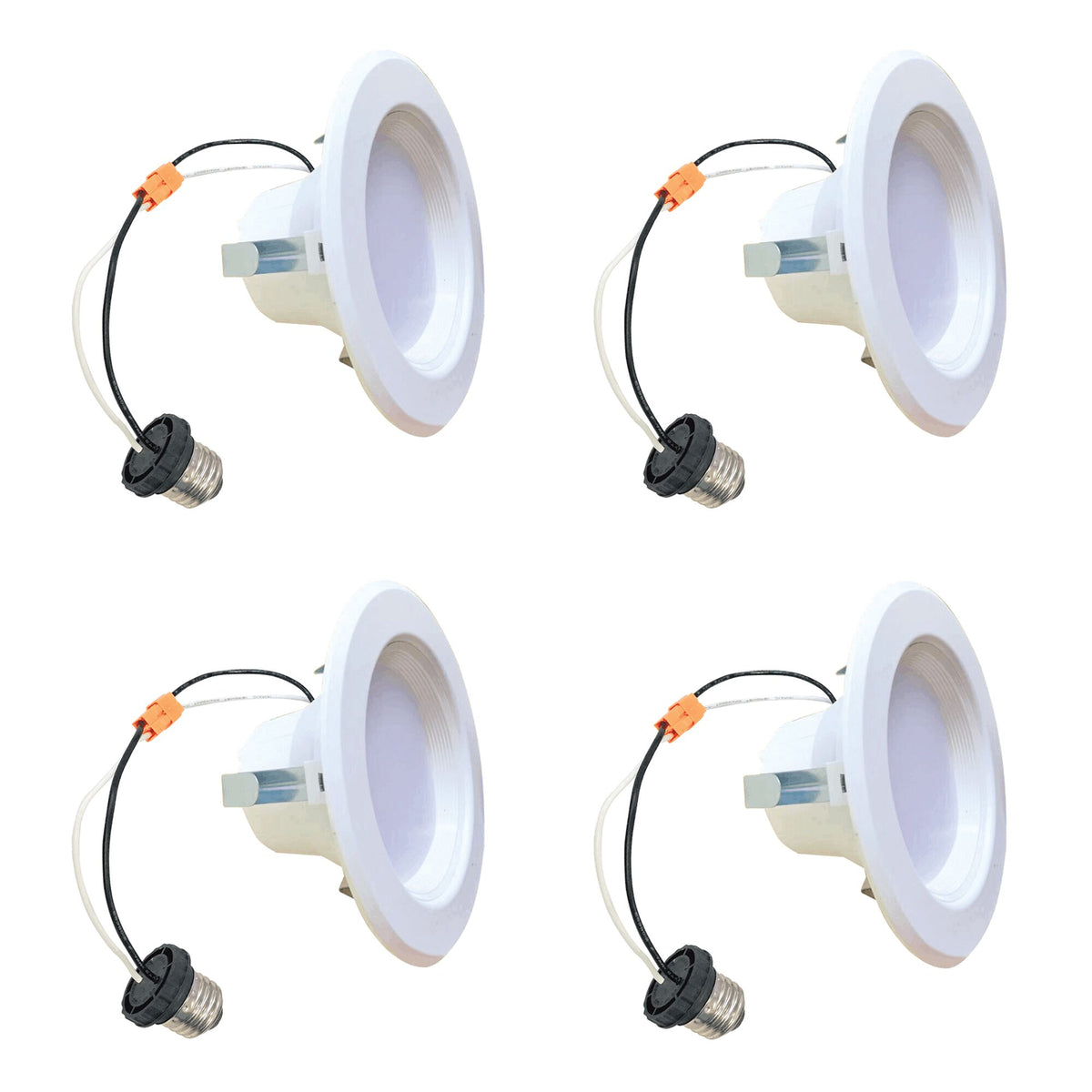 9W LED 4" DOWNLIGHT RETROFIT 4000K WHITE ROUND DIMMABLE JA8 120V-4PK