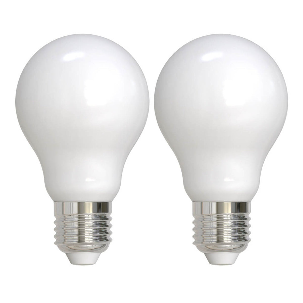 Bulbrite Pack of (2) 8.5 Watt Dimmable Milky Finish A19 Medium (E26) LED Bulb - 1100 Lumens, 2700K, and 80 CRI