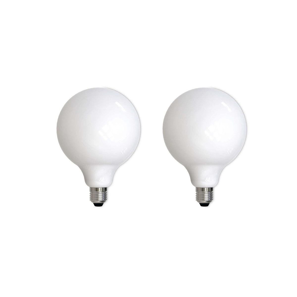 Bulbrite Pack of (2) 8.5 Watt Dimmable Milky Glass G40 LED Light Bulbs with Medium (E26) Screw Base 2700K (Warm White Light), 800 Lumens