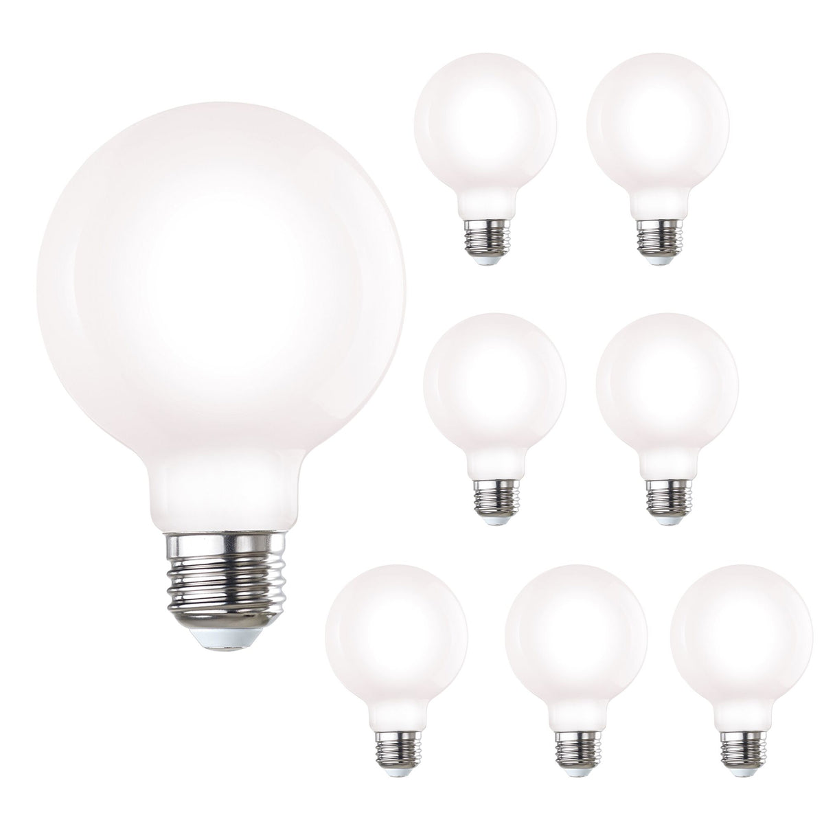 7W LED G25 2700K FILAMENT MILKY E26 DIM-8PK
