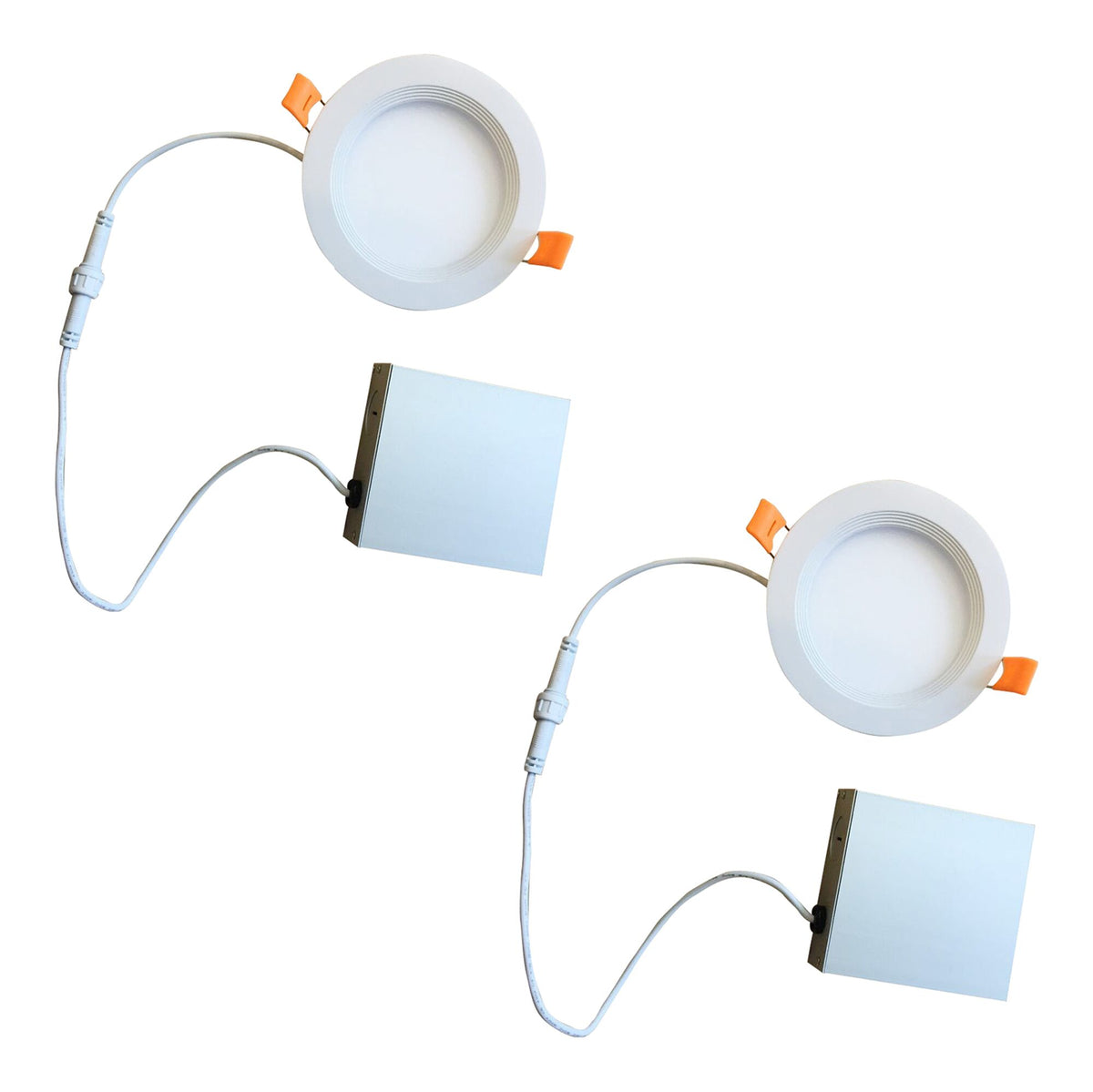 7W LED 3" RECESSED DOWNLIGHT W/ METAL JBOX & BAFFLE WHITE ROUND DIMMABLE 90CRI 4000K 120V-2PK