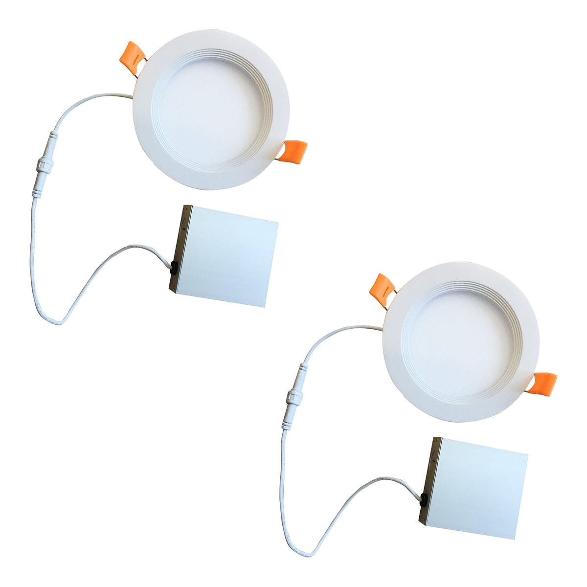 14W LED 6" RECESSED DOWNLIGHT W/ METAL JBOX & BAFFLE WHITE ROUND DIMMABLE 90CRI 2700K 120V-2PK