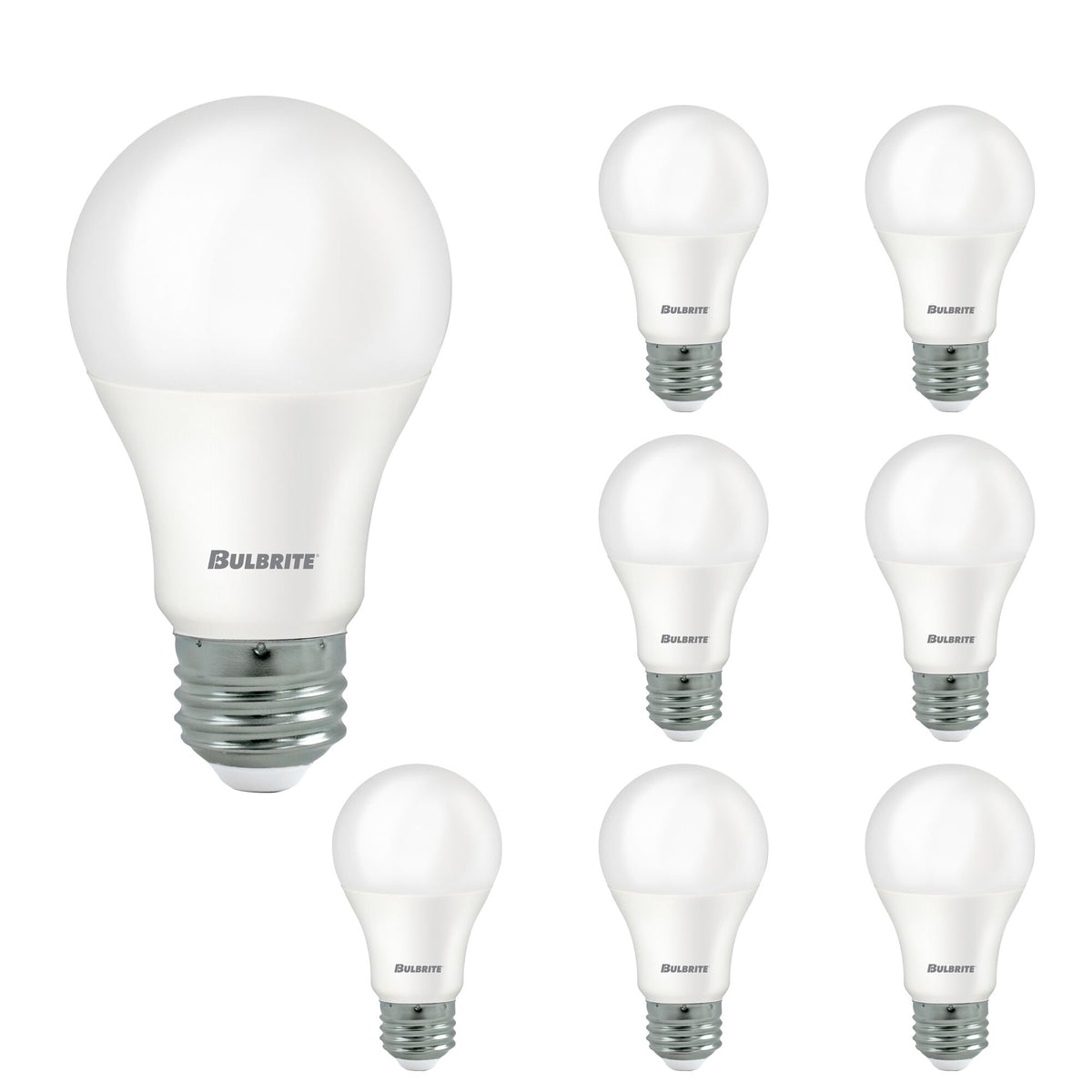 Bulbrite LED Filament Pack of (8) 9 Watt Non-Dimmable A19 Light Bulbs with Frost Finish and Medium (E26) Base - 3000K (Soft White Light), 750 Lumens