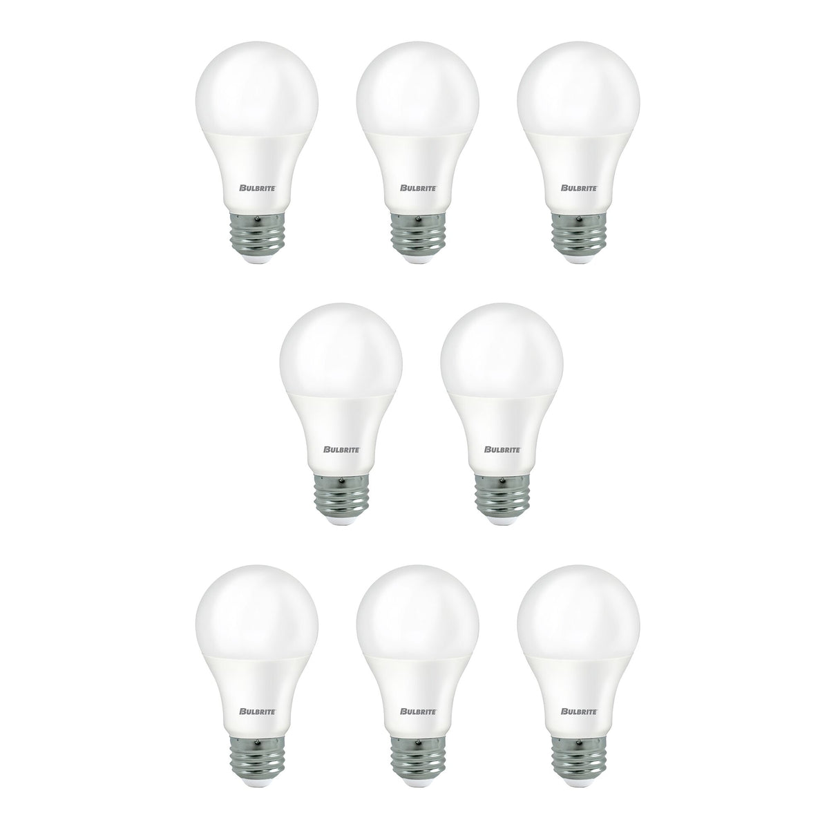 Bulbrite LED Filament Pack of (8) 9 Watt Non-Dimmable A19 Light Bulbs with Frost Finish and Medium (E26) Base - 4000K (Cool White Light), 750 Lumens