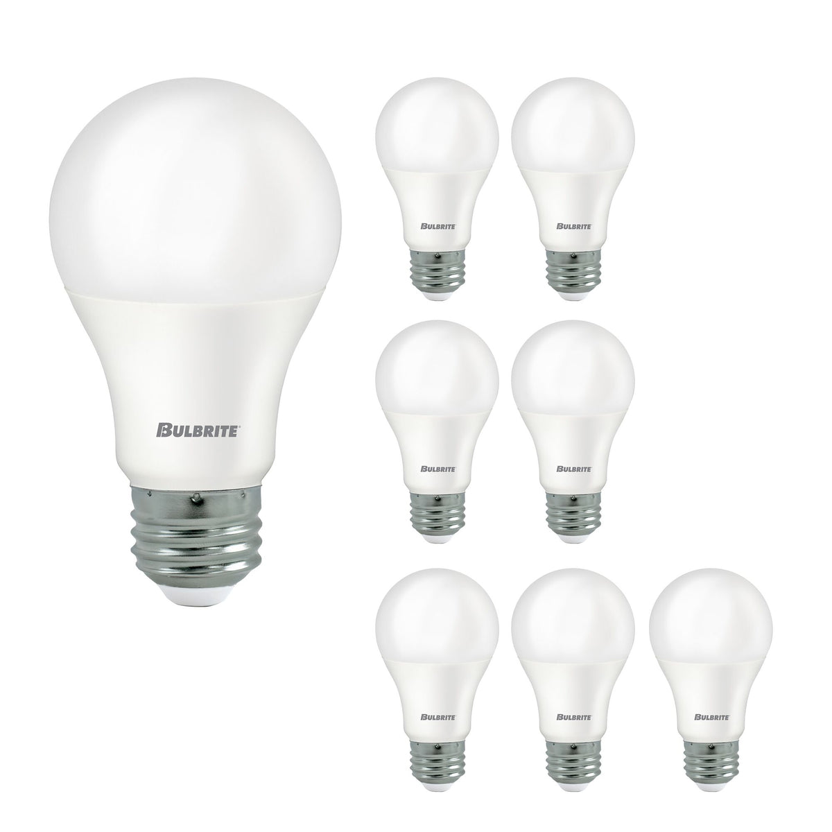 Bulbrite LED Filament Pack of (8) 9 Watt Non-Dimmable A19 Light Bulbs with Frost Finish and Medium (E26) Base - 5000K (Soft Daylight Light), 750 Lumens