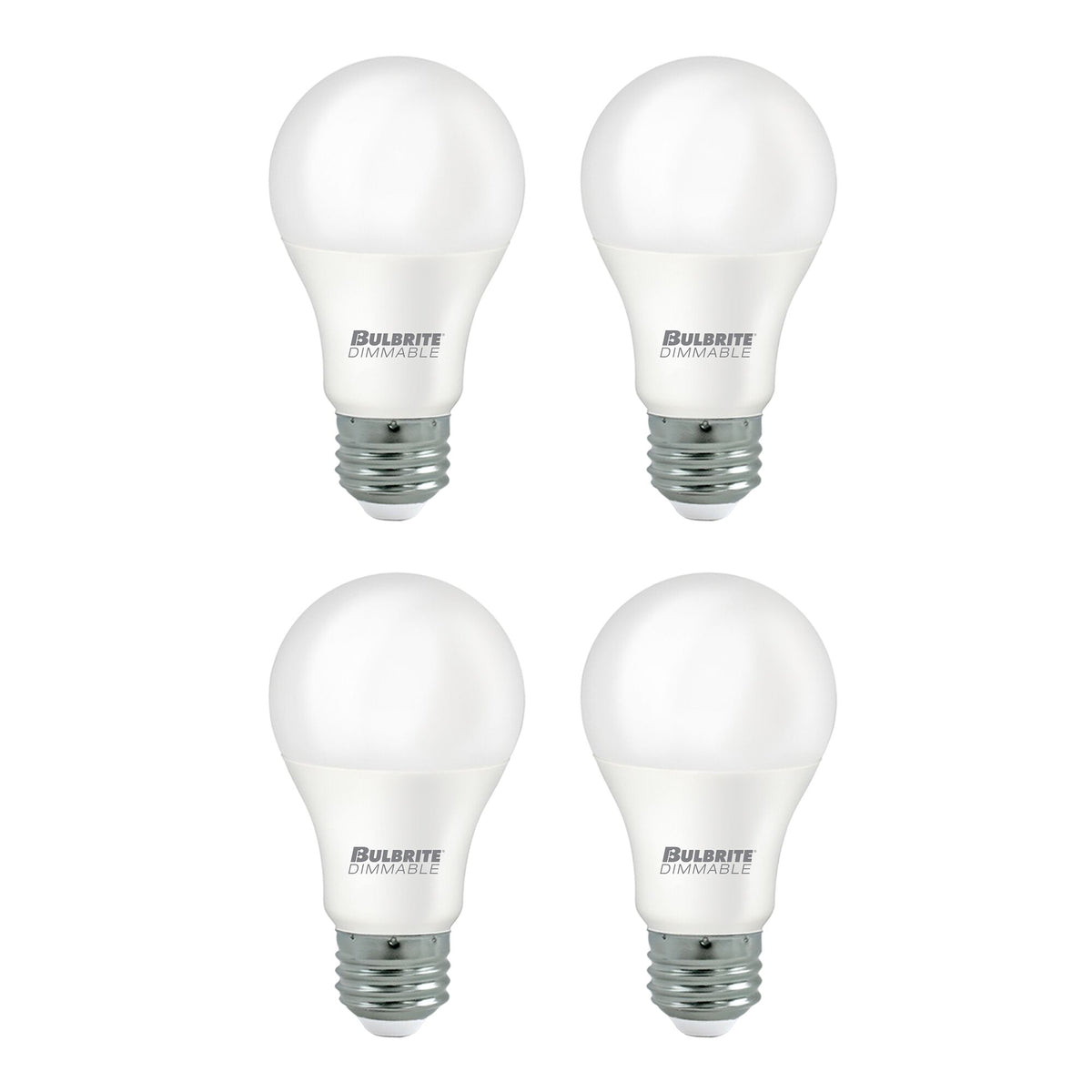 Bulbrite LED Filament Pack of (4) 9 Watt Dimmable A19 Light Bulb with Frost Glass Finish and Medium (E26) Base - 4000K (Cool White Light), 800 Lumens