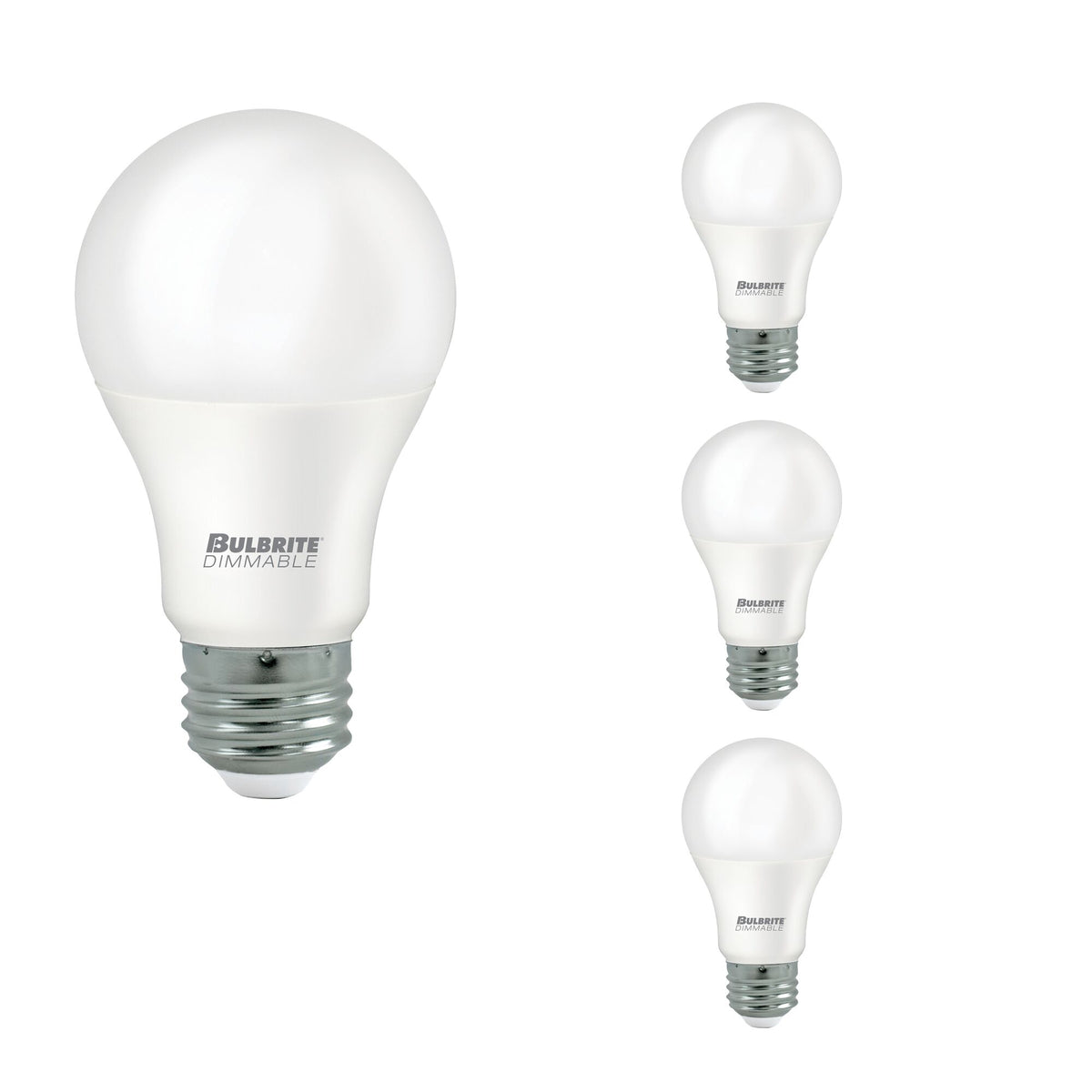 Bulbrite Pack of (4) 11 Watt Dimmable Frost A19 LED Light Bulbs with Medium (E26) Base, 3000K Soft White Light, 1100 Lumens