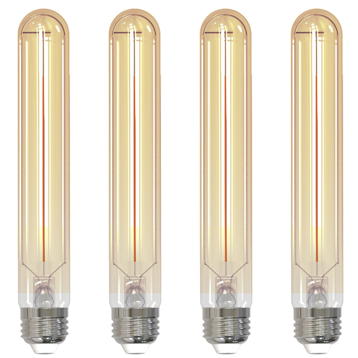 Bulbrite LED Filament Pack of (4) 5 Watt Dimmable 7.5 Inch T9 Light Bulb with Antique Glass Finish and Medium (E26) Base - 2100K (Amber Light), 250 Lumens
