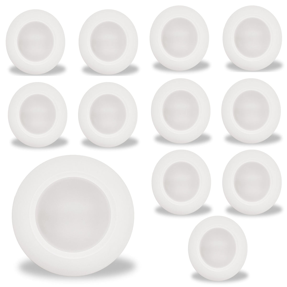 Bulbrite Pack of (12) 14 Watt 7" LED Disc Light, 5CCT Selectable - 27/30/35/40/50K, 1100 Lumens