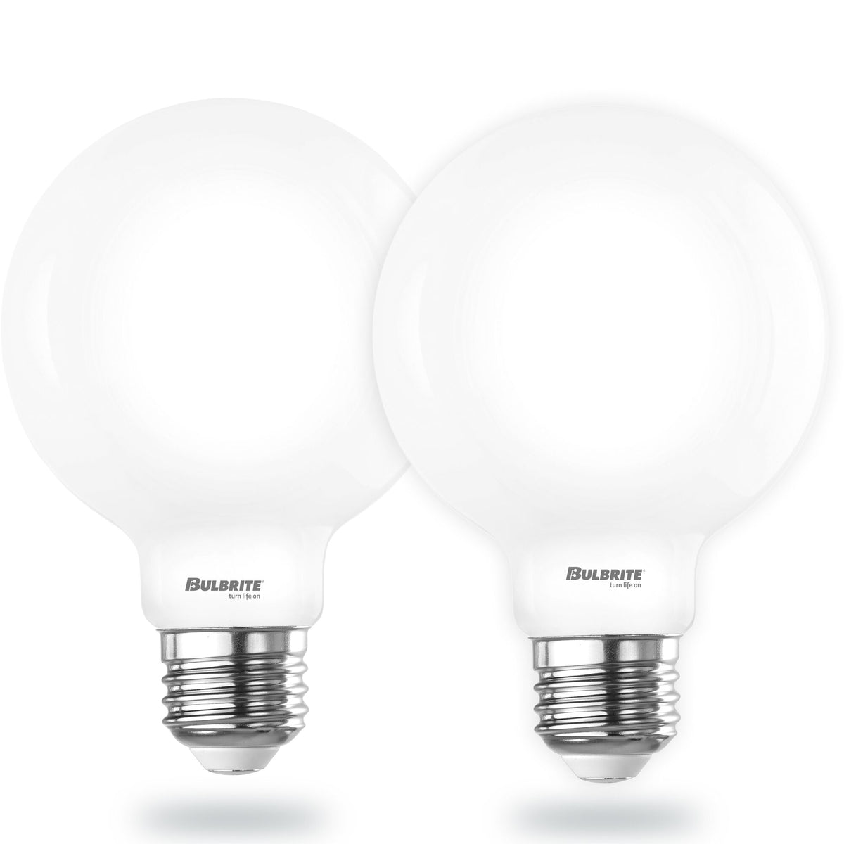 Bulbrite 9 Watt LED G25 Light Bulbs, Warm Dimming 3000K (Soft White) - 1800K (Candlelight), 800 Lumens, (2 Pack)