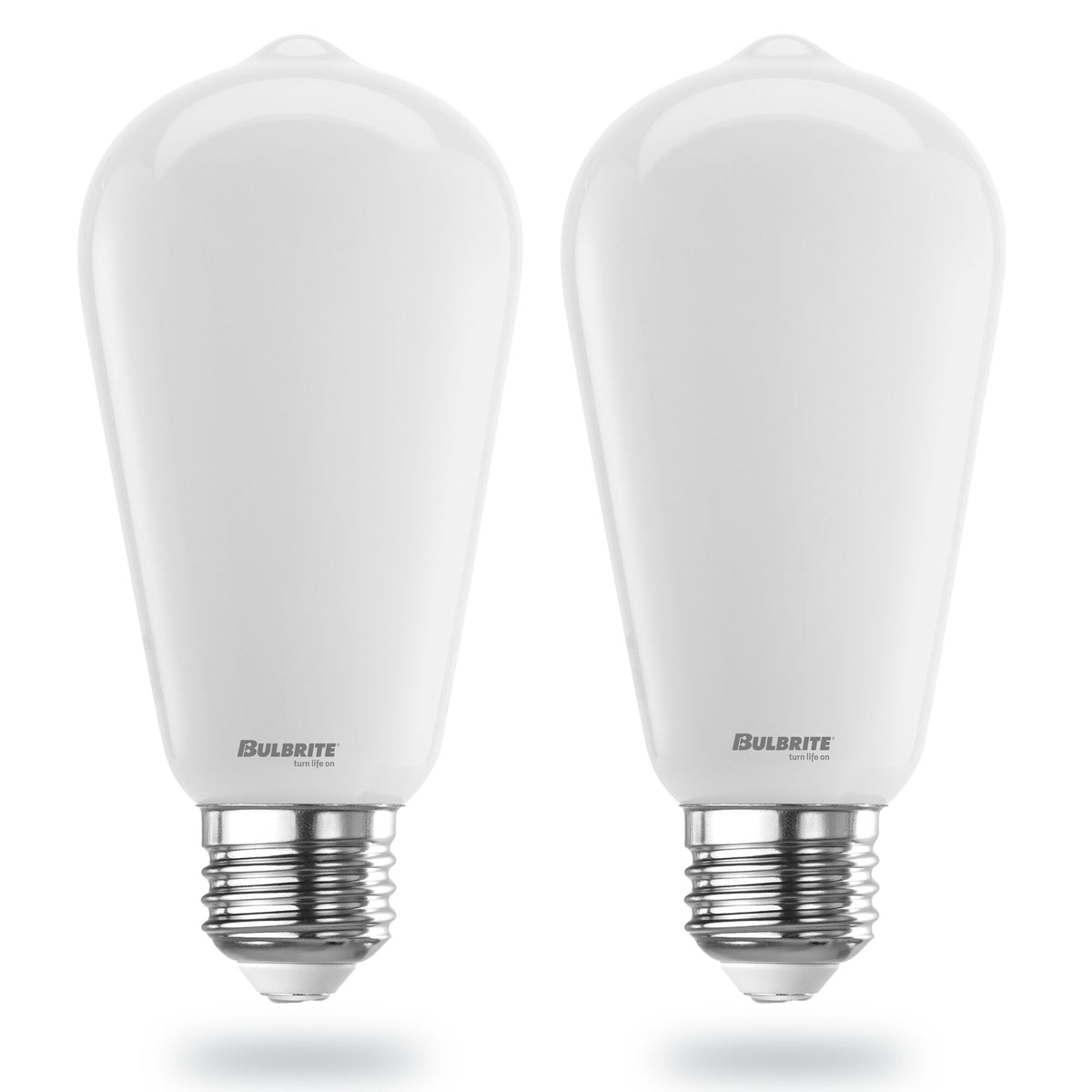 Bulbrite 9 Watt LED ST18 Light Bulbs, Warm Dimming 3000K (Soft White) - 1800K (Candlelight), 800 Lumens, (2 Pack)