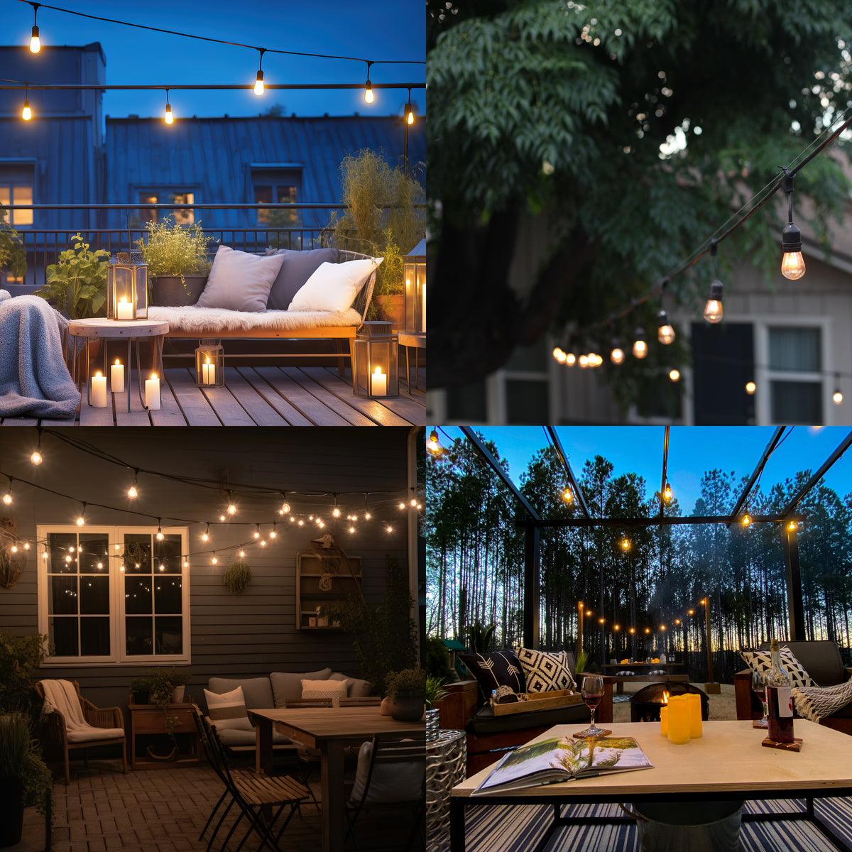 Bulbrite 30-Foot String Light Kit with Clear Vintage Style S14 Incandescent Light Bulbs, 2-Pack