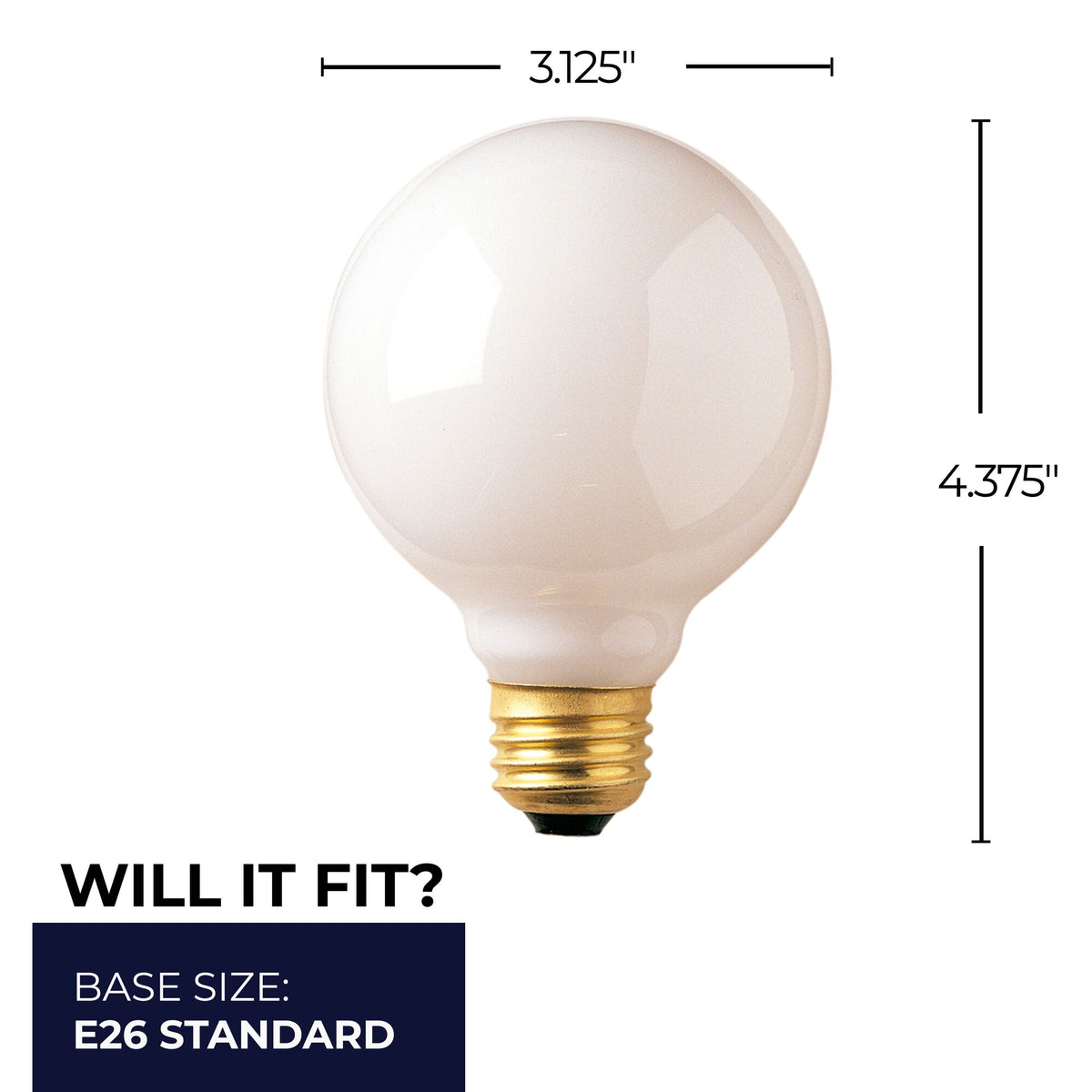 Bulbrite G25 Incandescent Light Bulb, 25W, 2700K, E26 Base, White Finish, Dimmable, 24-Pack, 115 Lumens