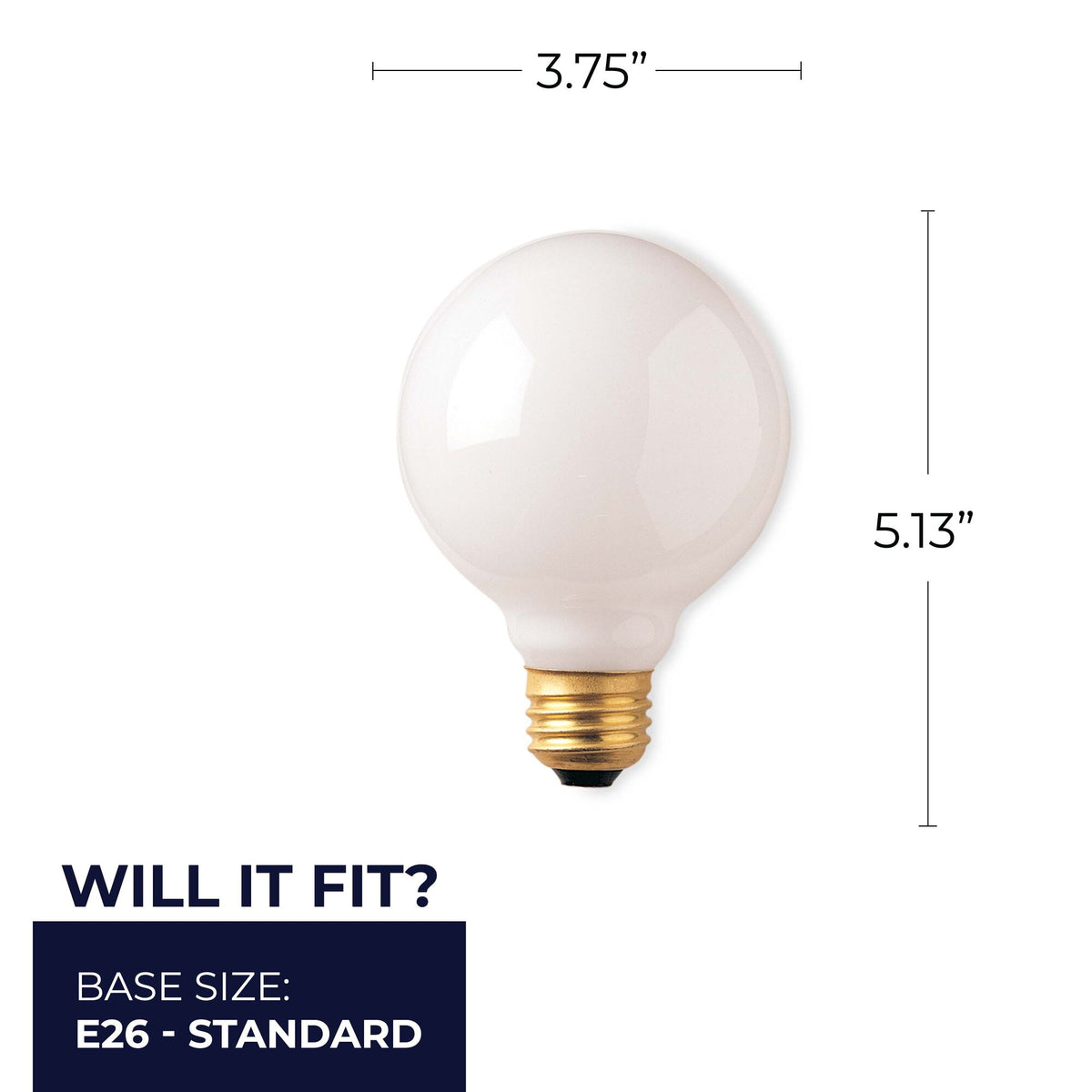 Bulbrite Incandescent G30 Medium Screw Base (E26) White finish Light Bulb, 40W, 12-Pack