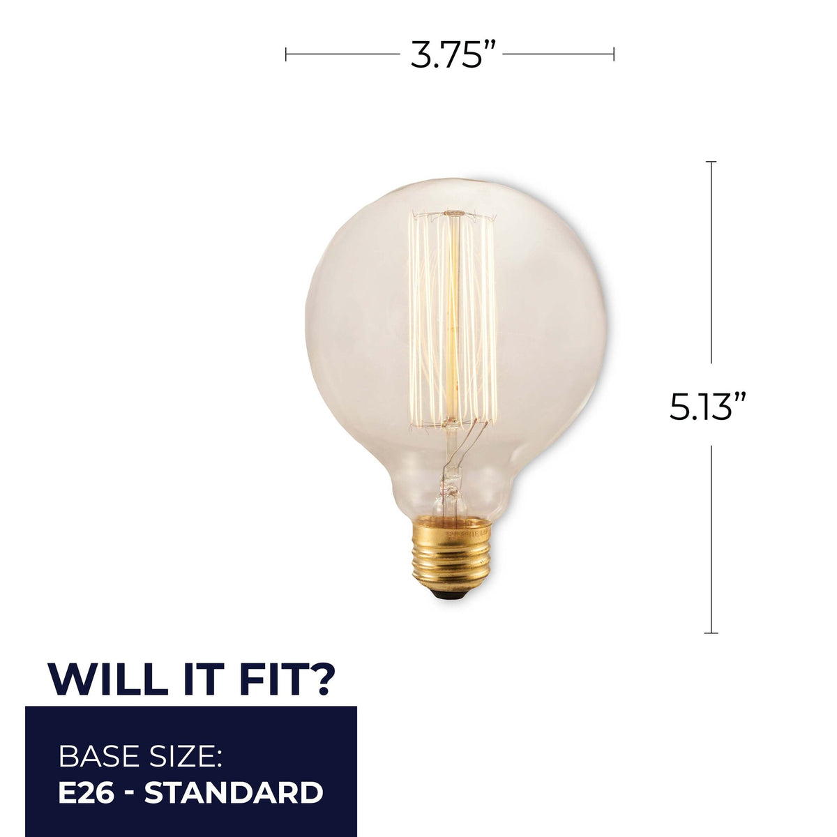 Bulbrite Nostalgic Collection Dimmable 40W G30 Incandescent Light Bulbs with Antique Glass Finish and E26 Medium BaseScrew Base, 2200K Amber Light, 4-Pack