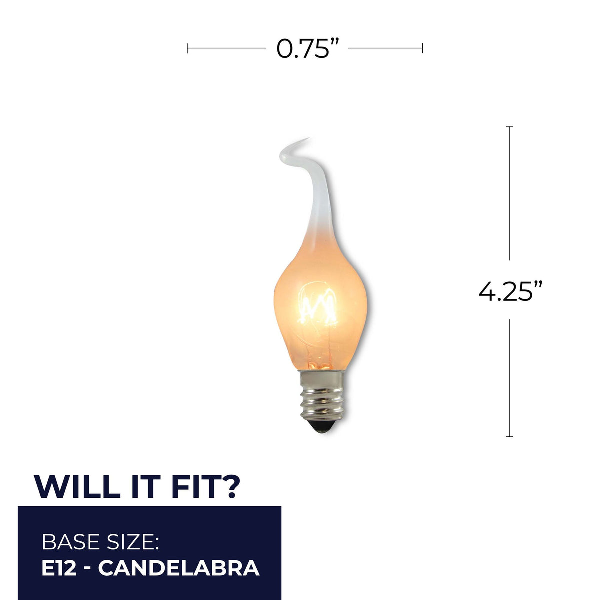 Bulbrite 6W Dimmable Silicone S6 E12 Candelabra BaseIncandescent Bulb, 2700K, 25-Pack