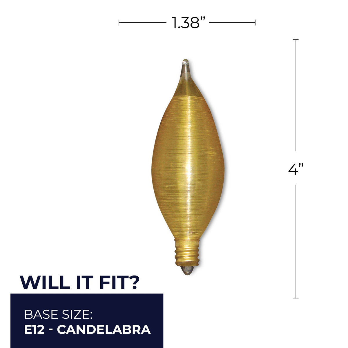 Bulbrite Spunlite Dimmable 25W C11 Specialty Incandescent Light Bulbs with Amber Finish and E12 Candelabra BaseScrew Base, 25-Pack