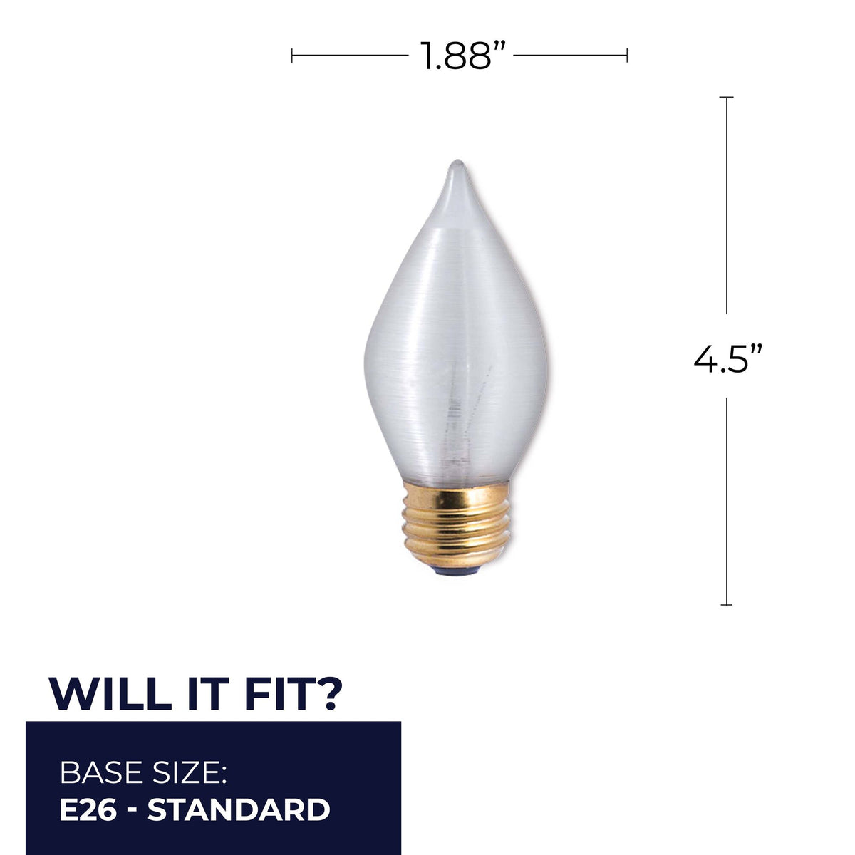 Bulbrite Spunlite C15 Incandescent Light Bulb, 40W, 2700K, E26 Base, Satin Finish, Dimmable, 25-Pack