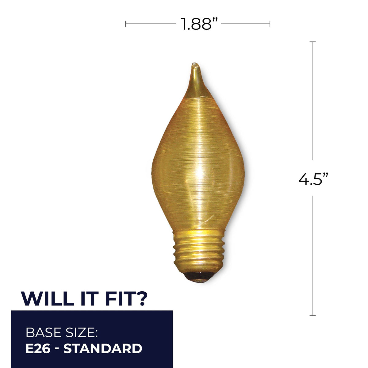 Bulbrite Spunlite 40W Dimmable C15 Light Bulbs with Amber Finish and E26 Medium Base, 25-Pack