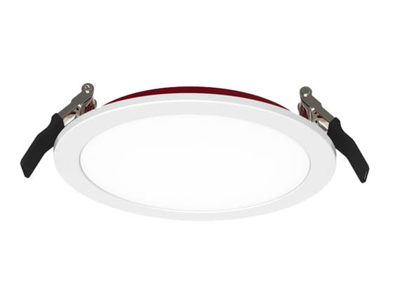 Fire Rated Slim Downlight Baffle Trim Round, 8 Inch, 120V Only Triac Dimming, 19W, 2700/3000/3500/4000/5000K Cct Selectable, White,Taa