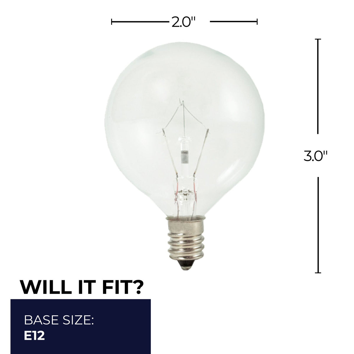 Bulbrite G16.5 Krystal Touch Krypton Bulb, Candelabra Screw Base (E12) Light Bulb, 25W, Clear, 20-Pack