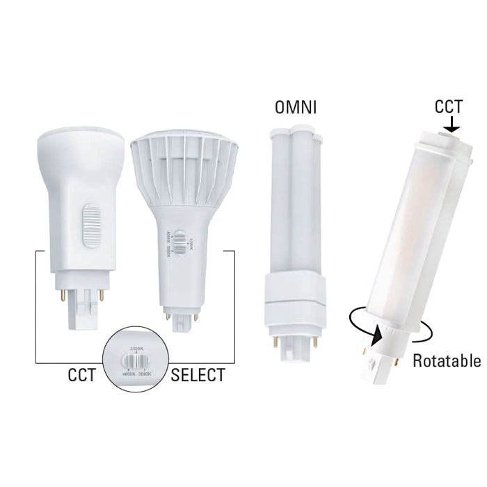 NaturaLED 16W 4-Pin PL LED Hybrid Lamp - G24q, 3CCT, 1750 lm