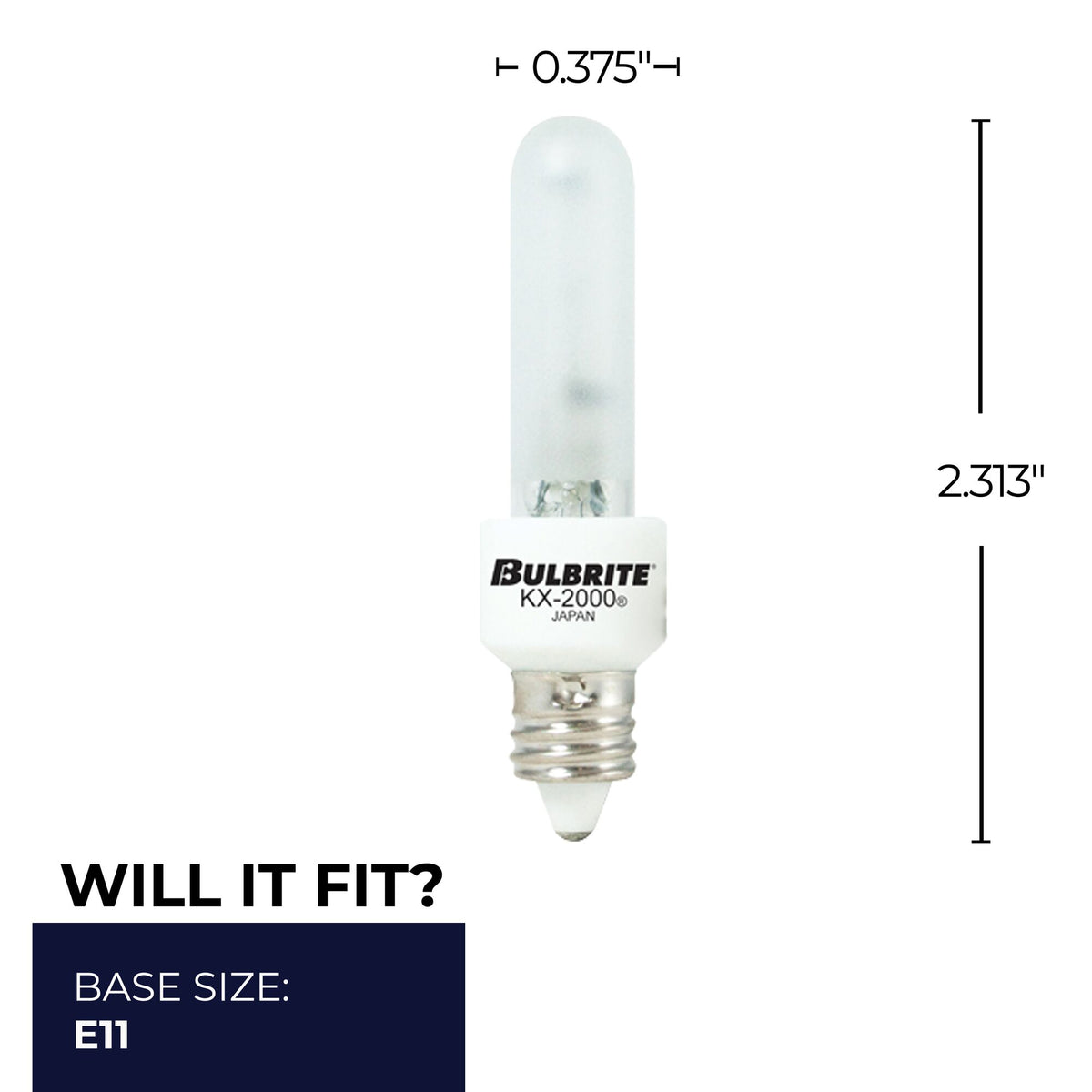 Bulbrite KX – 2000 120 – Volt T3 Light Bulbs with Frost Glass Finish and Mini – Candelabra (E11) Screw Base, 60W, 2700K Warm White Light, 2-Pack